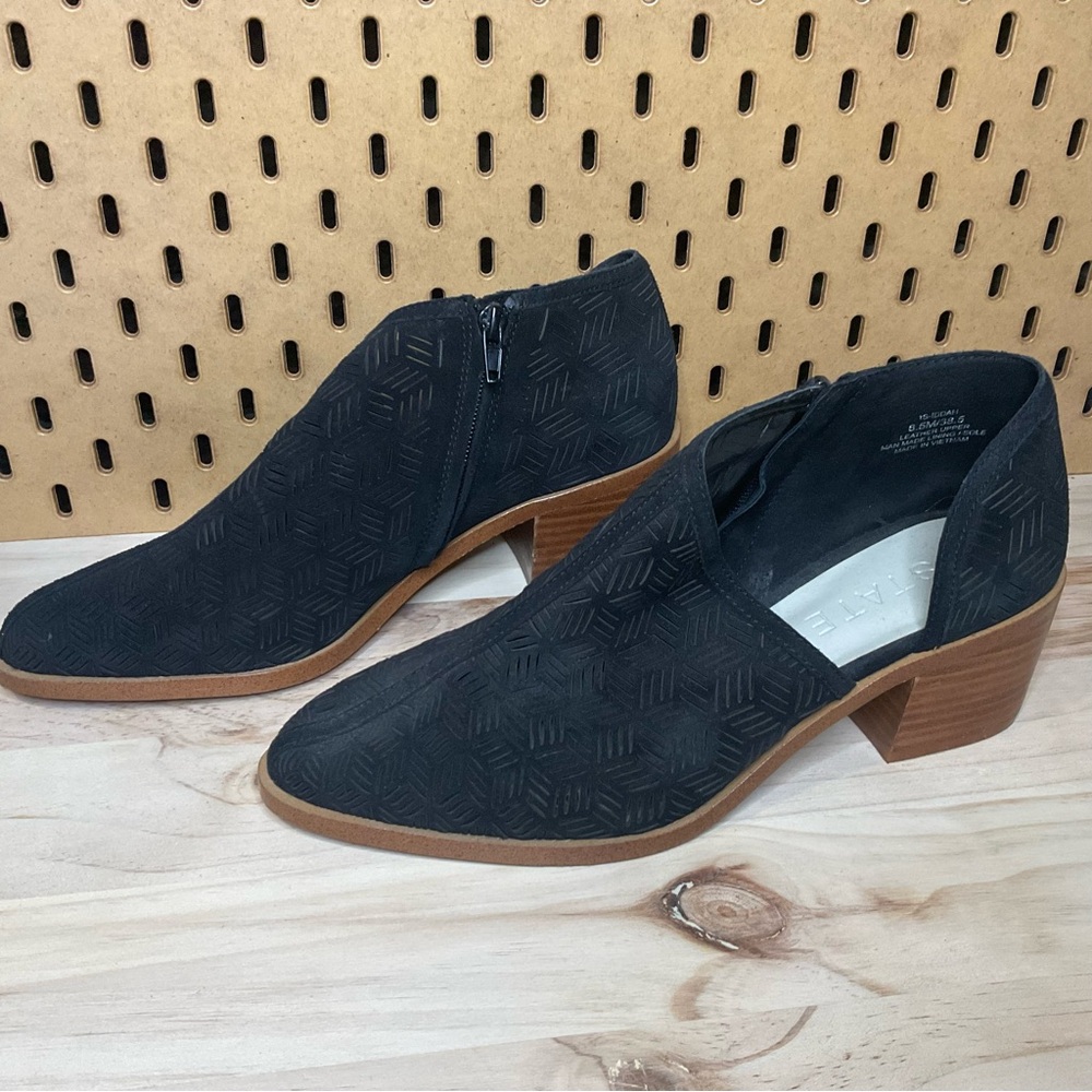 1. State Black Textured Ankle Booties with square heel from Nordstrom Rack